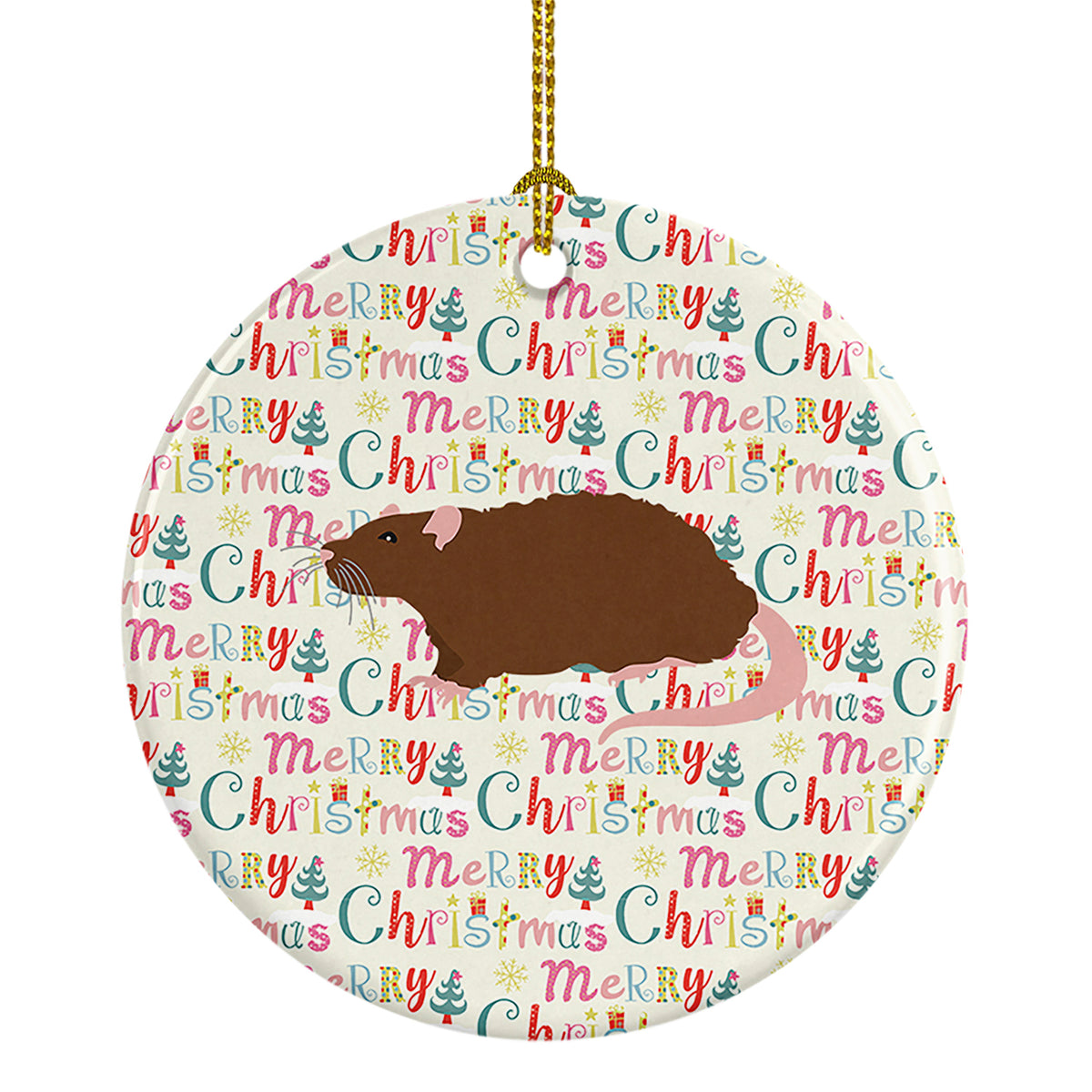 Buy this Rex Rat Christmas Ceramic Ornament