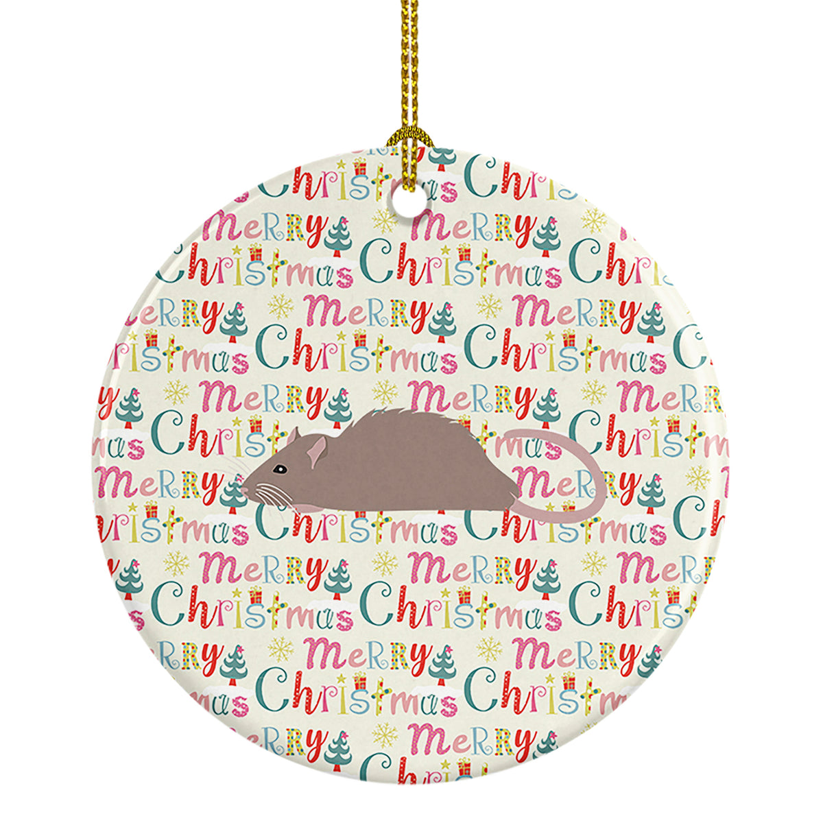 Buy this Satin Rat Christmas Ceramic Ornament