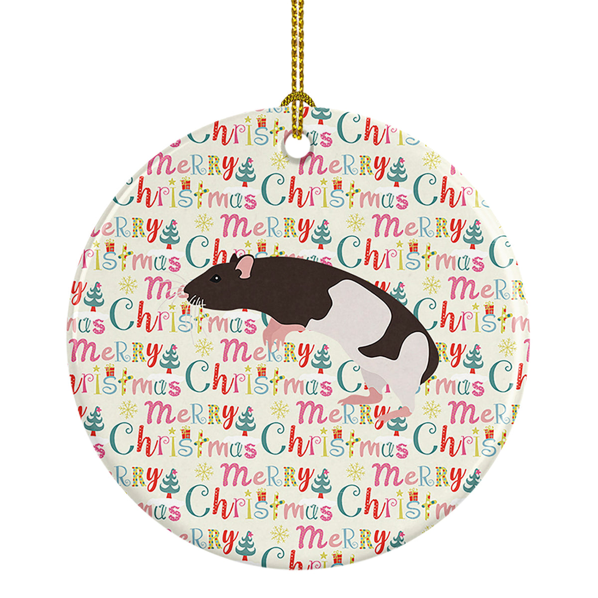 Buy this Tailless Rat Christmas Ceramic Ornament
