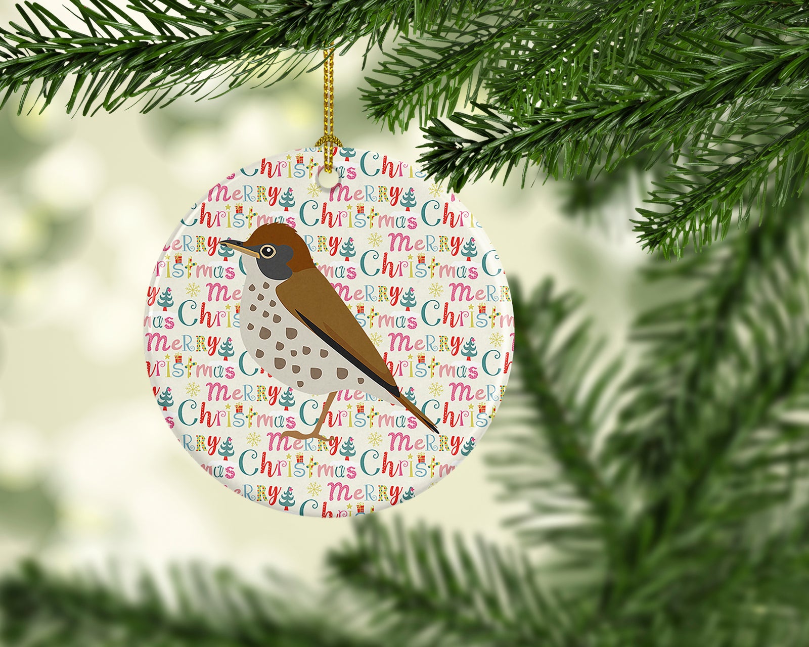 Caroline's Treasures Thrush Christmas Ceramic Ornament