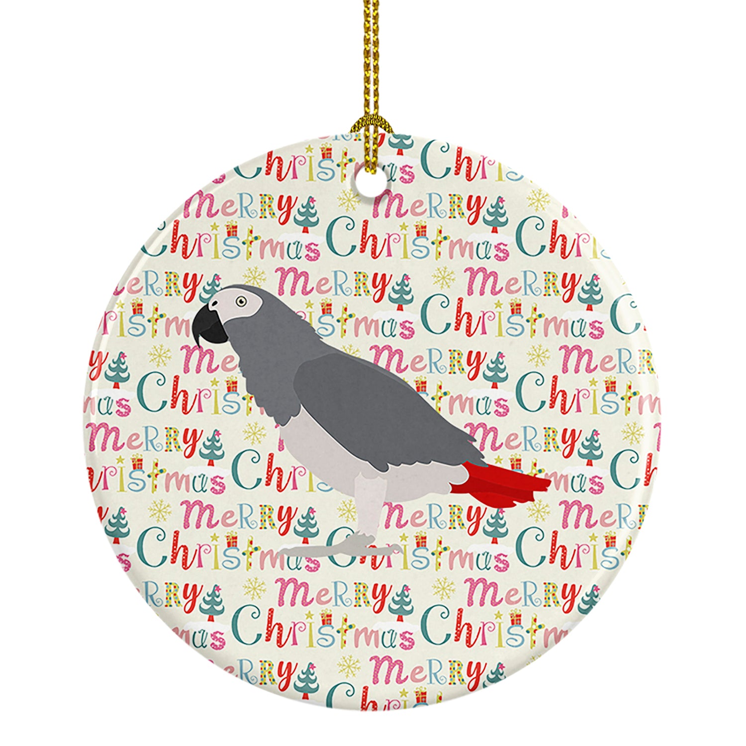 Buy this African Grey Parrot Christmas Ceramic Ornament