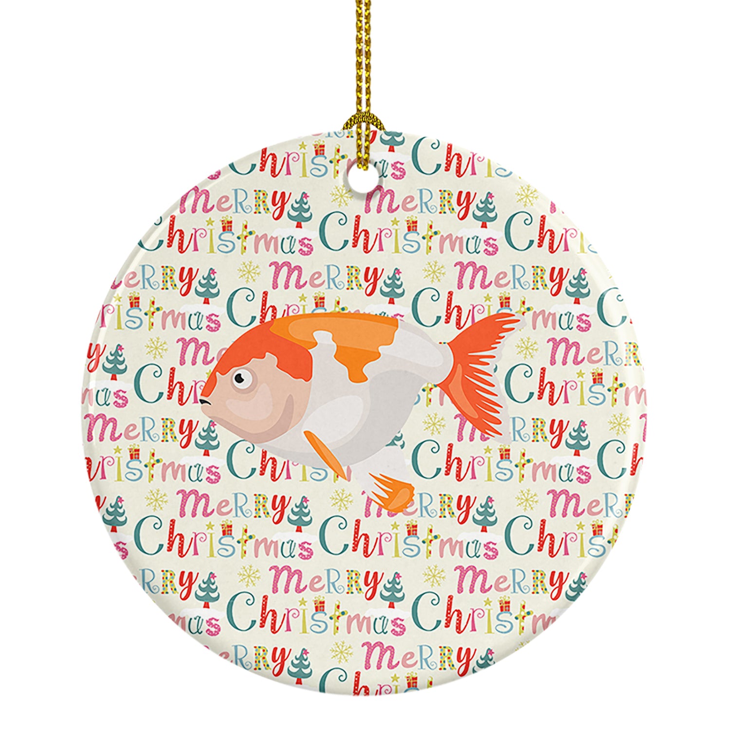 Buy this Lionhead Goldfish Christmas Ceramic Ornament