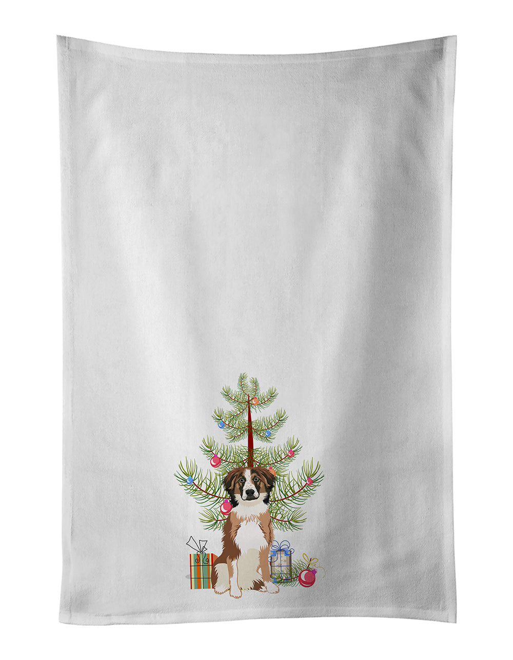 Buy this Australian Shepherd Red Tricolor #1 Christmas White Kitchen Towel Set of 2