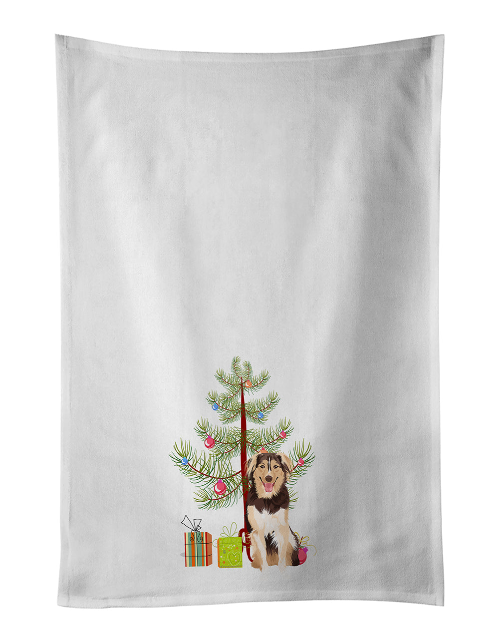 Buy this Australian Shepherd Red Tricolor #3 Christmas White Kitchen Towel Set of 2