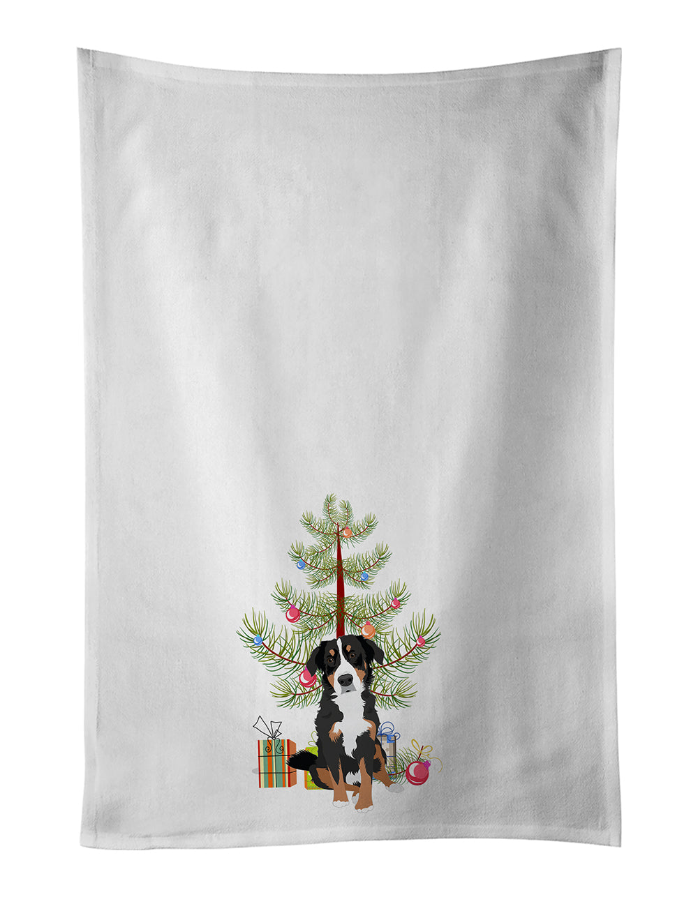 Buy this Bernese Mountain Dog Puppy #2 Christmas White Kitchen Towel Set of 2