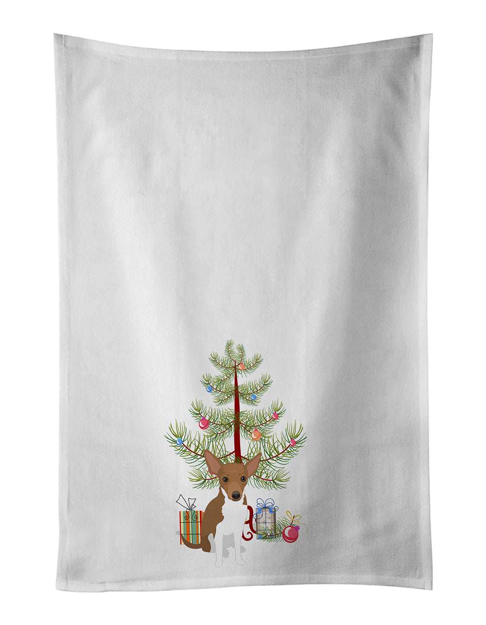 Buy this Chihuahua Chocolate and White #1 Christmas White Kitchen Towel Set of 2