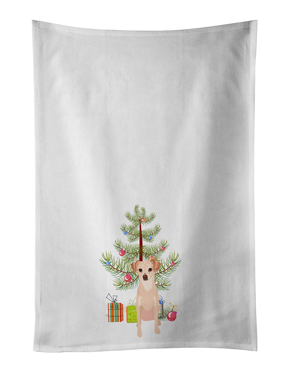 Buy this Chihuahua Cream Christmas White Kitchen Towel Set of 2