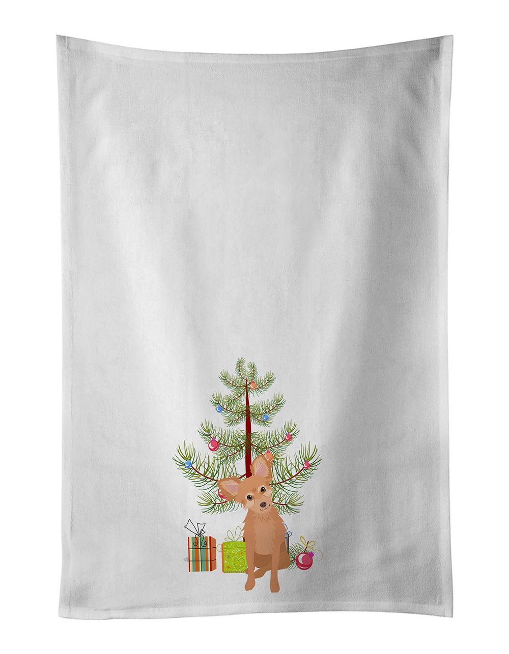 Buy this Chihuahua Fawn Christmas White Kitchen Towel Set of 2
