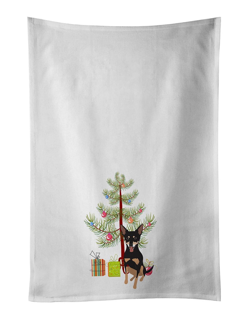 Buy this Chihuahua Tricolor #1 Christmas White Kitchen Towel Set of 2
