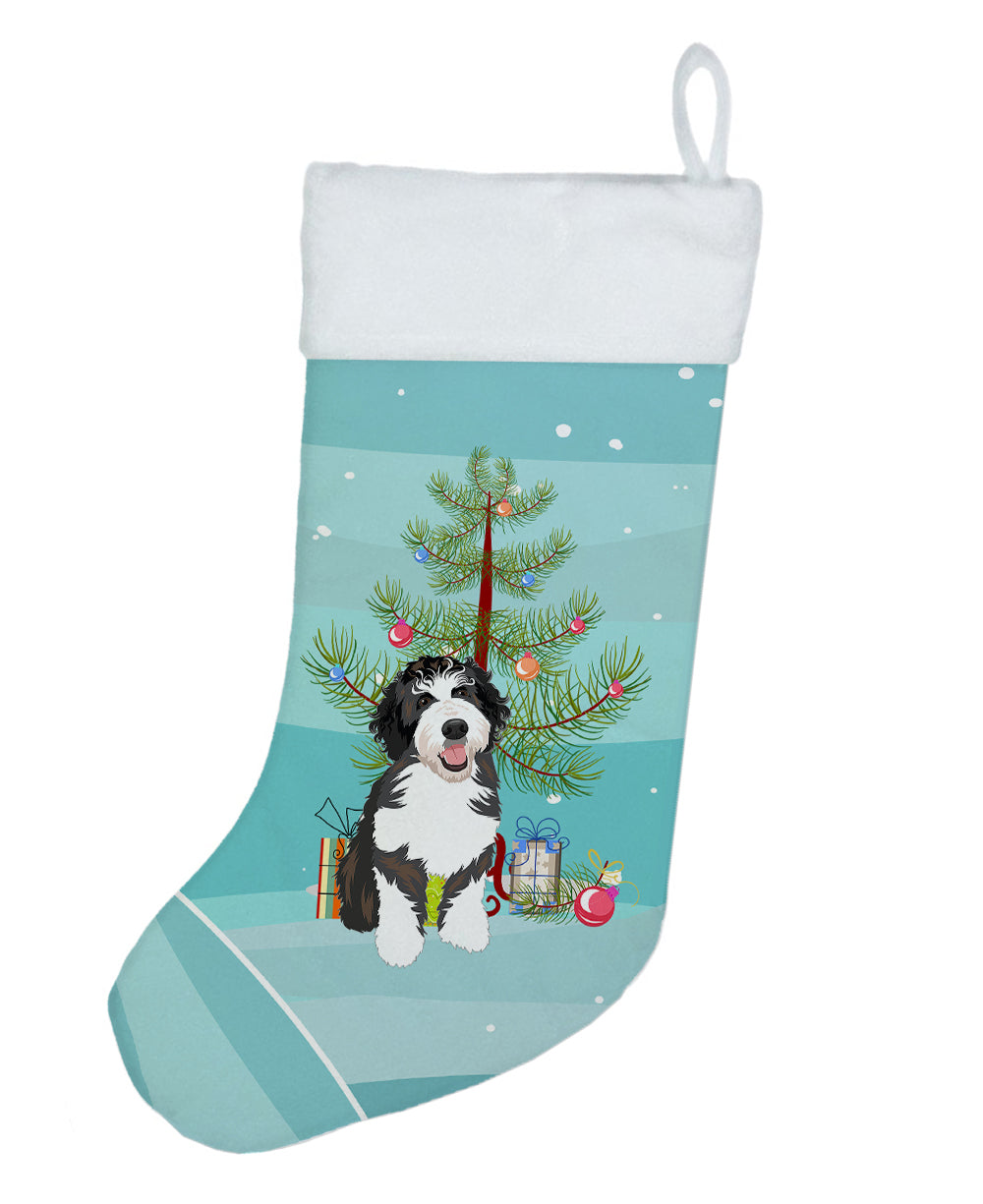 Doodle Silver and White #1 Christmas Christmas Stocking  the-store.com.
