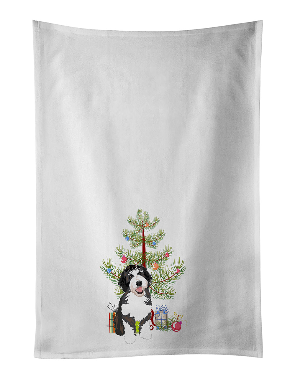 Buy this Doodle Silver and White #1 Christmas White Kitchen Towel Set of 2