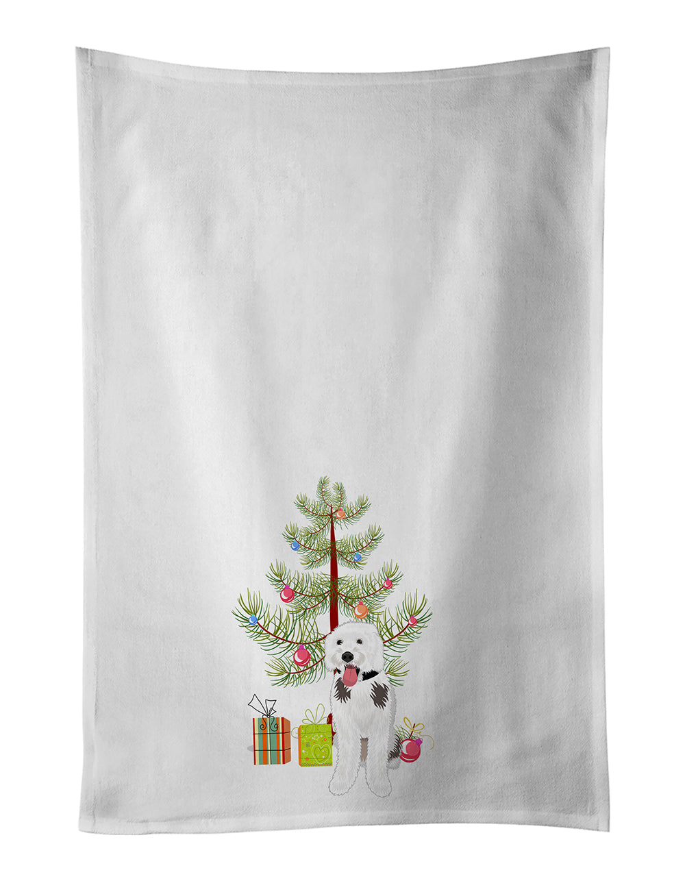 Buy this Doodle Silver and White #2 Christmas White Kitchen Towel Set of 2