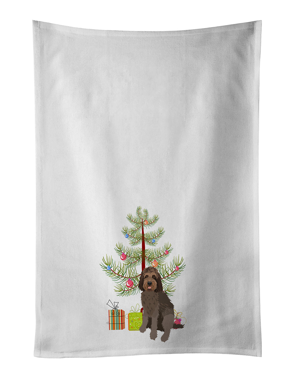 Buy this Doodle Tricolor #3 Christmas White Kitchen Towel Set of 2