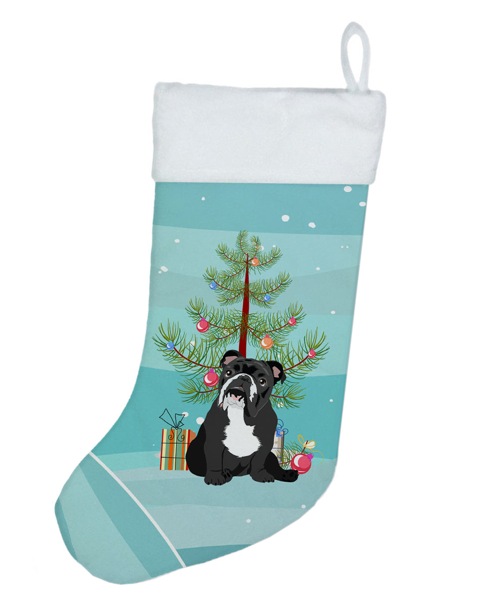 English Bulldog Black and White Christmas Christmas Stocking