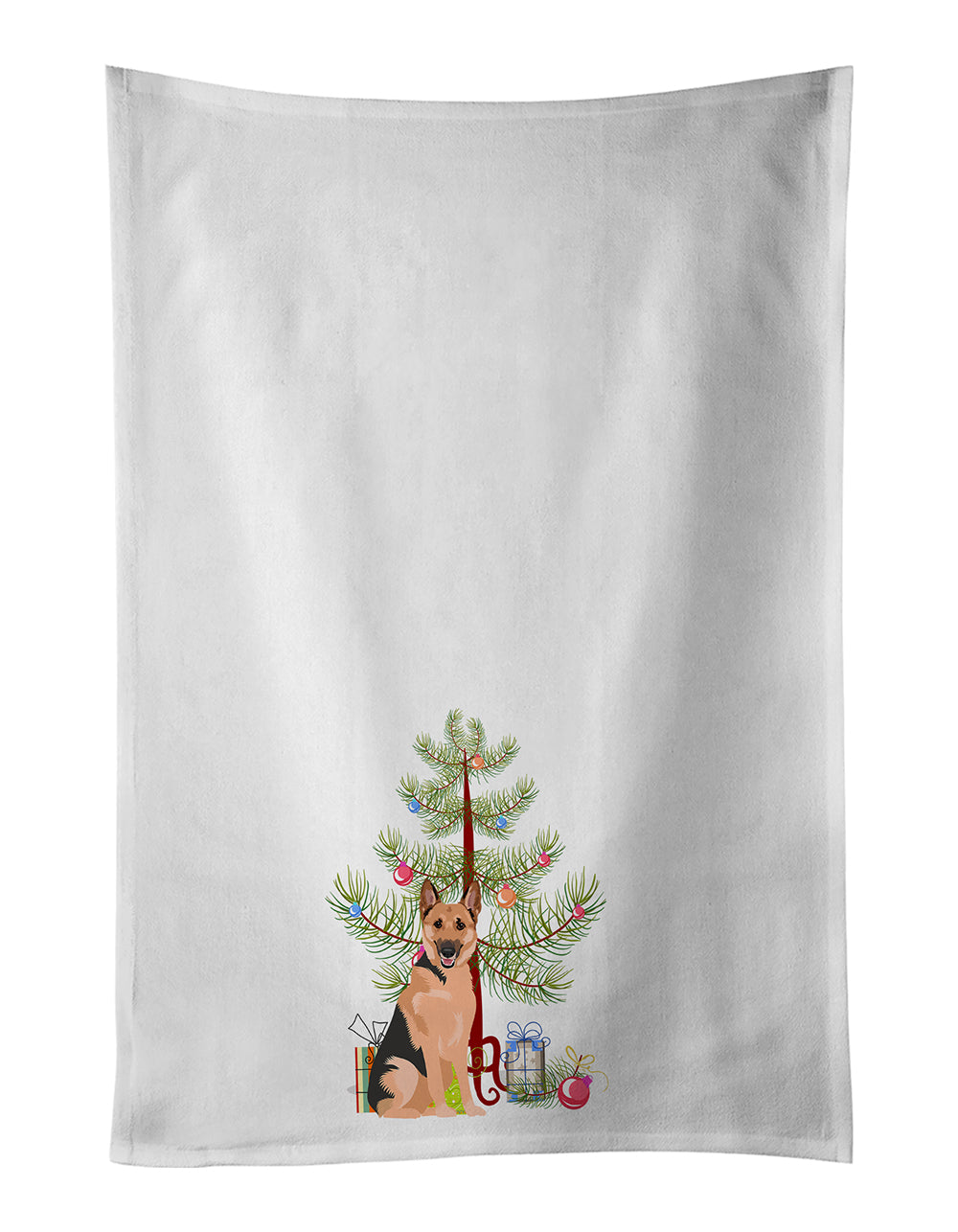 Buy this German Shepherd Black and Tan #1 Christmas White Kitchen Towel Set of 2