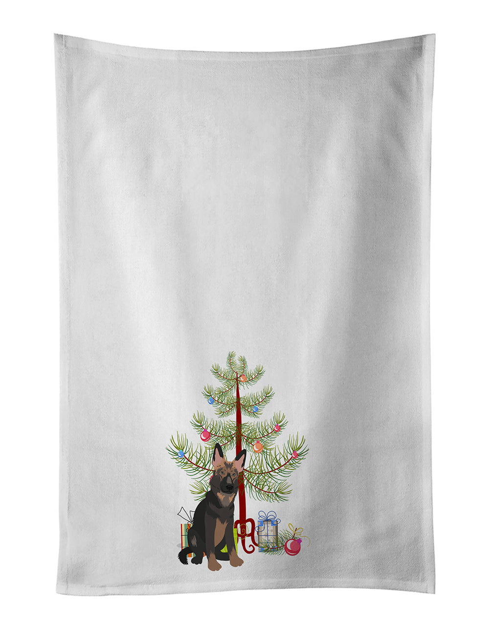 Buy this German Shepherd Puppy Christmas White Kitchen Towel Set of 2