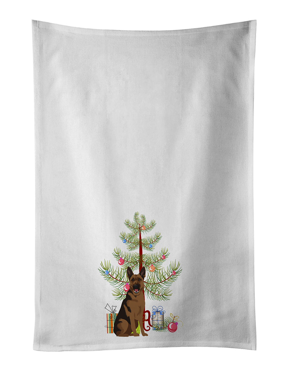 Buy this German Shepherd Black and Tan #2 Christmas White Kitchen Towel Set of 2
