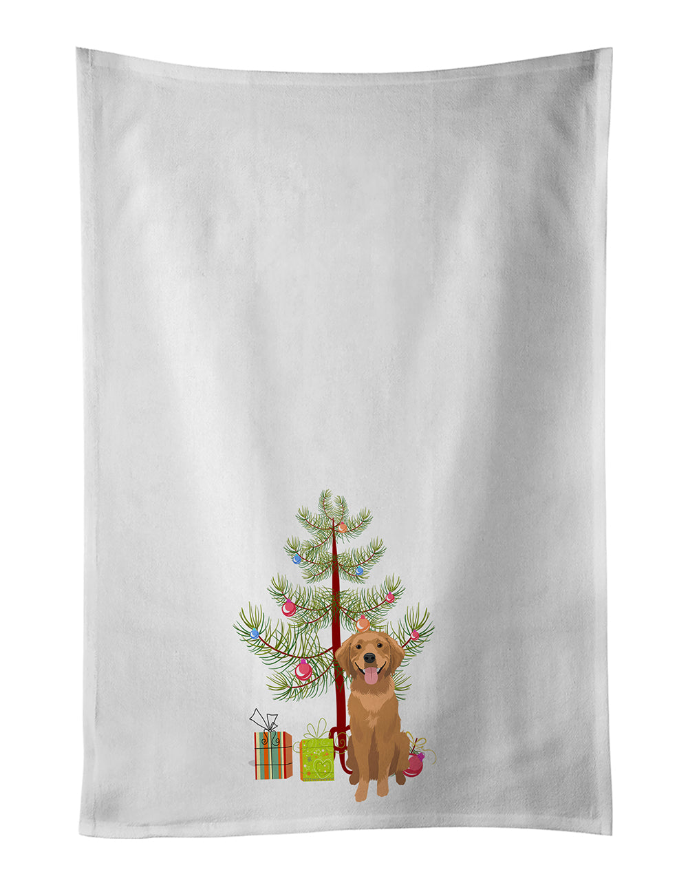 Buy this Golden Retriever Red #2 Christmas White Kitchen Towel Set of 2