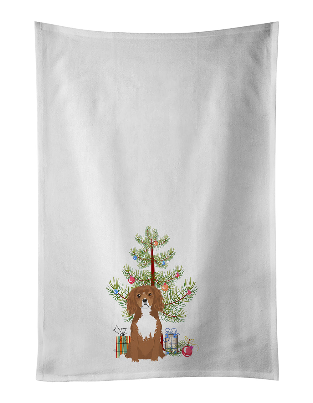 Buy this Cavalier King Charles Spaniel Ruby Christmas White Kitchen Towel Set of 2