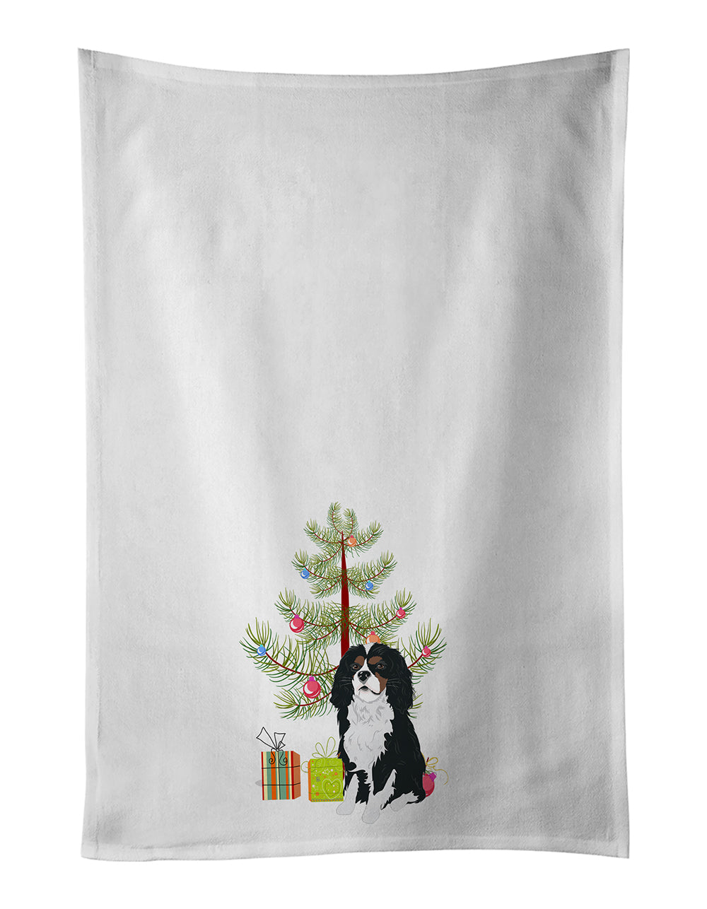 Buy this Cavalier King Charles Spaniel Tricolor #1 Christmas White Kitchen Towel Set of 2