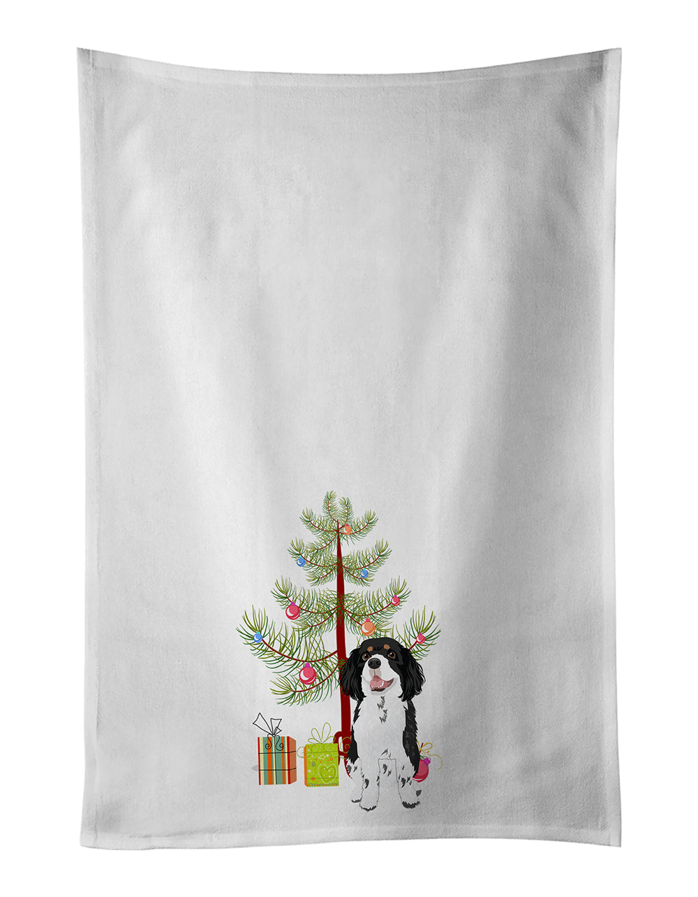 Buy this Cavalier King Charles Spaniel Tricolor #2 Christmas White Kitchen Towel Set of 2