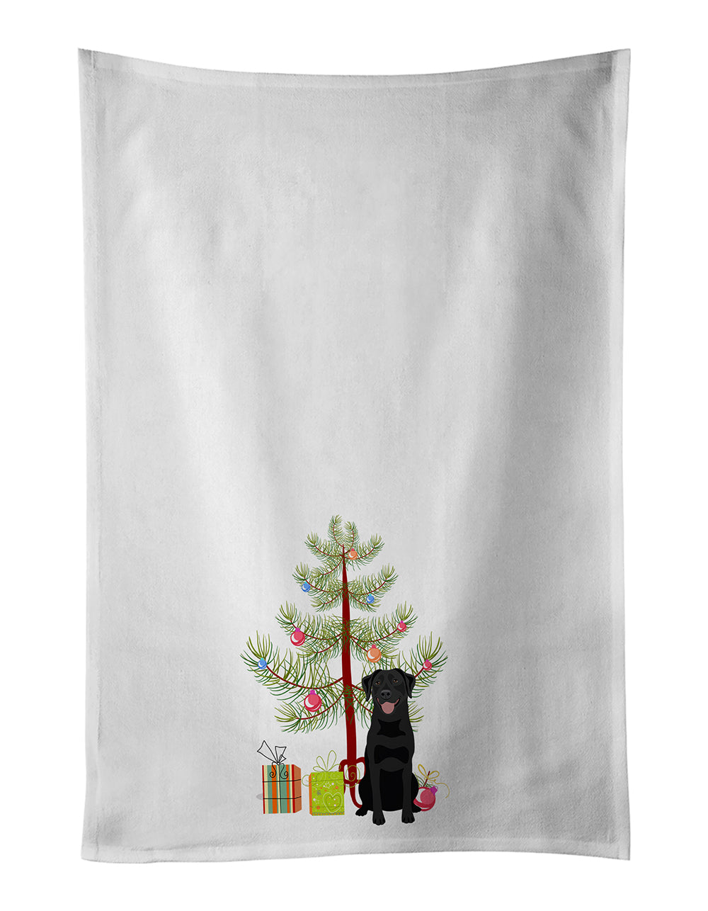 Buy this Labrador Retriever Black #1 Christmas White Kitchen Towel Set of 2