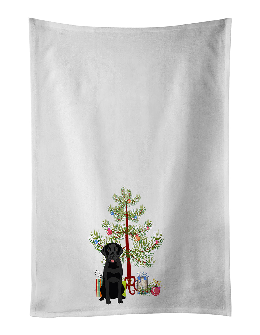 Buy this Labrador Retriever Black #3 Christmas White Kitchen Towel Set of 2