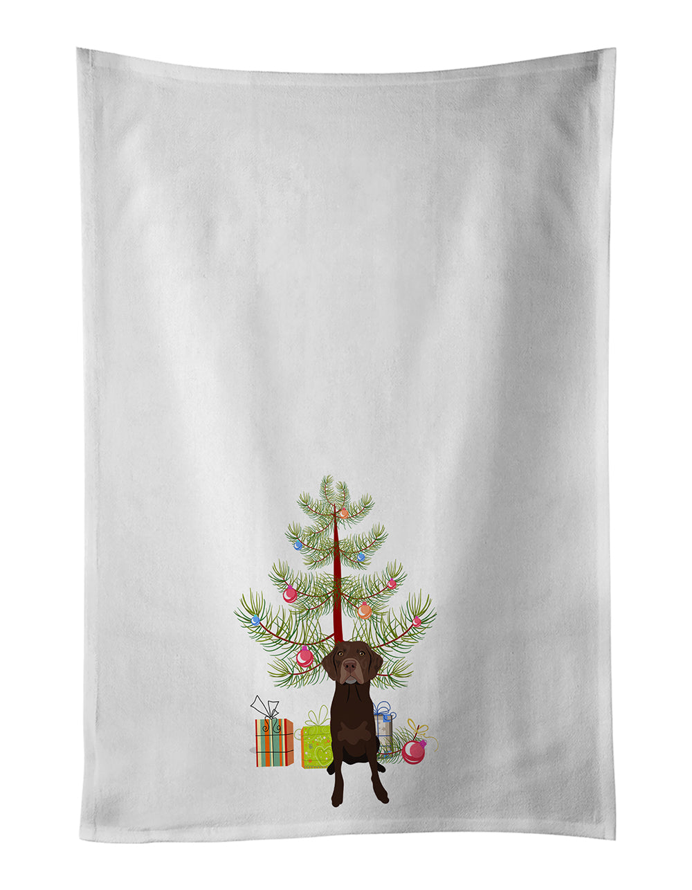 Buy this Labrador Retriever Chocolate #2 Christmas White Kitchen Towel Set of 2