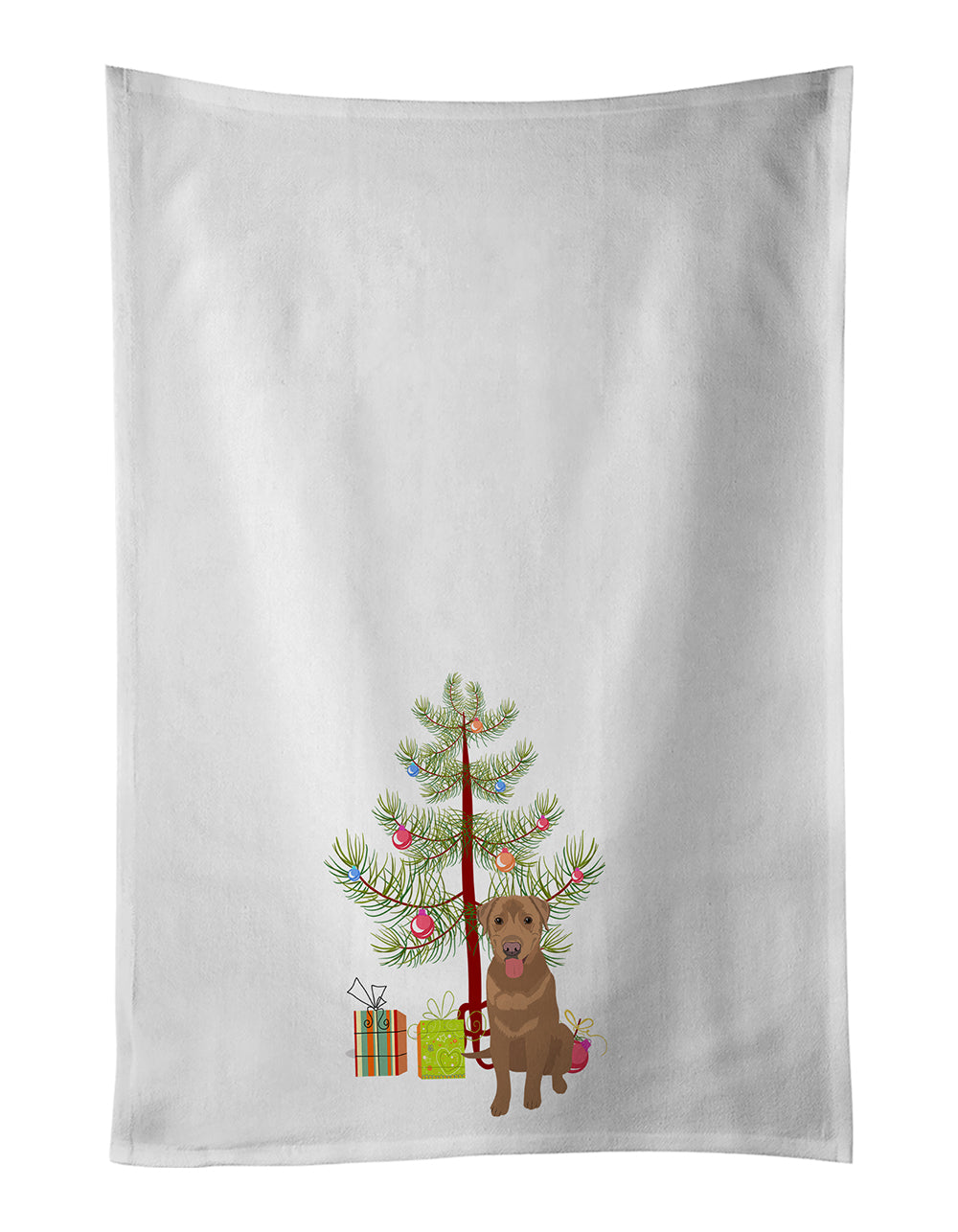 Buy this Labrador Retriever Red Christmas White Kitchen Towel Set of 2