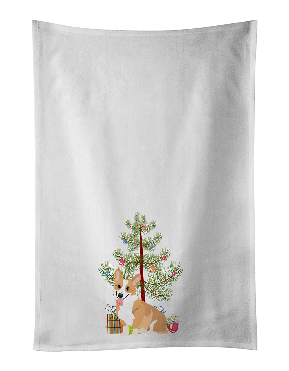 Buy this Pembroke Corgi Red and White Christmas White Kitchen Towel Set of 2