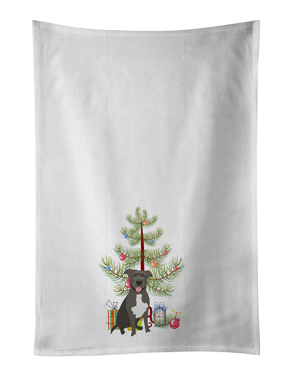 Buy this Pit Bull Blue #3 Christmas White Kitchen Towel Set of 2