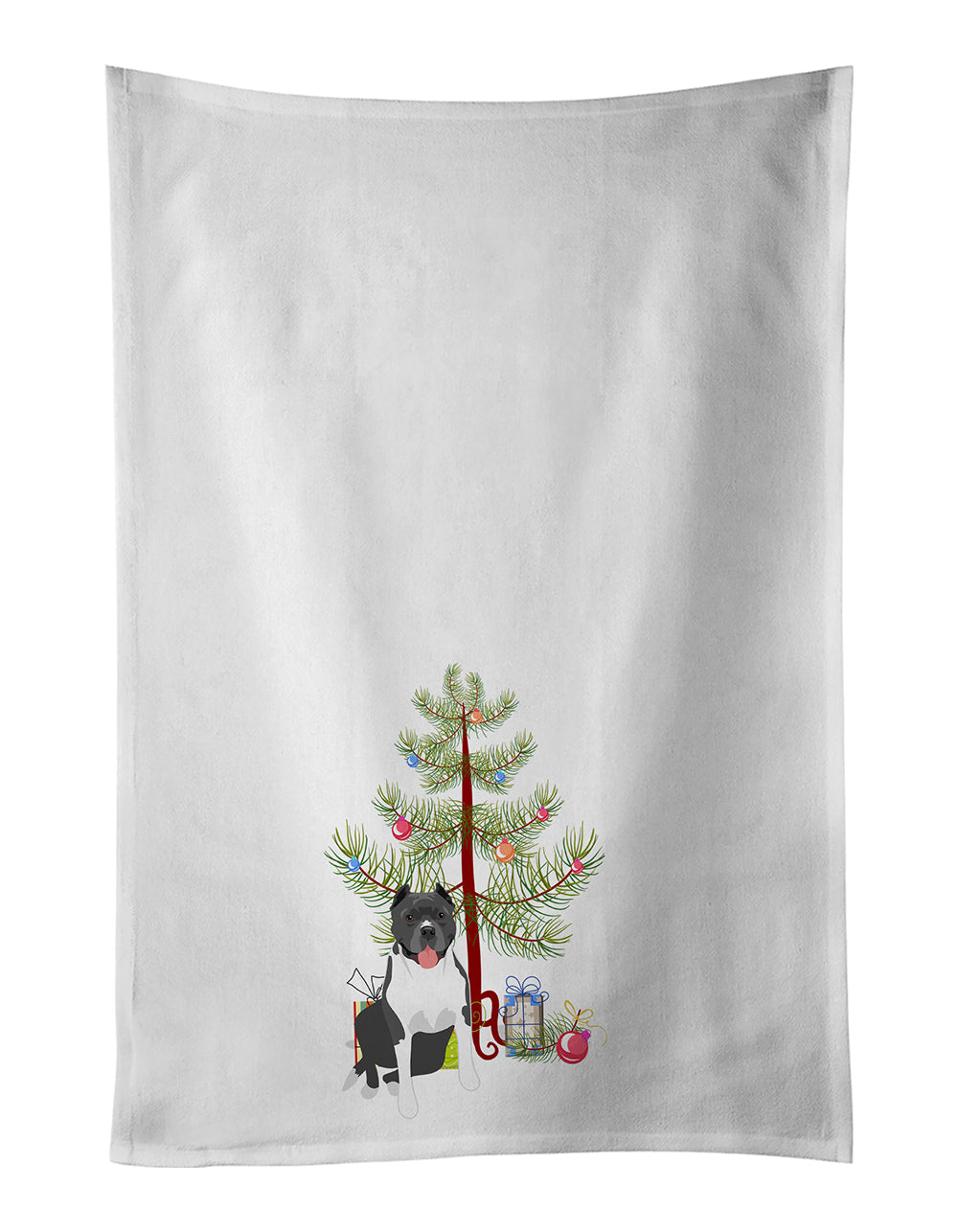 Buy this Pit Bull Blue #7 Christmas White Kitchen Towel Set of 2