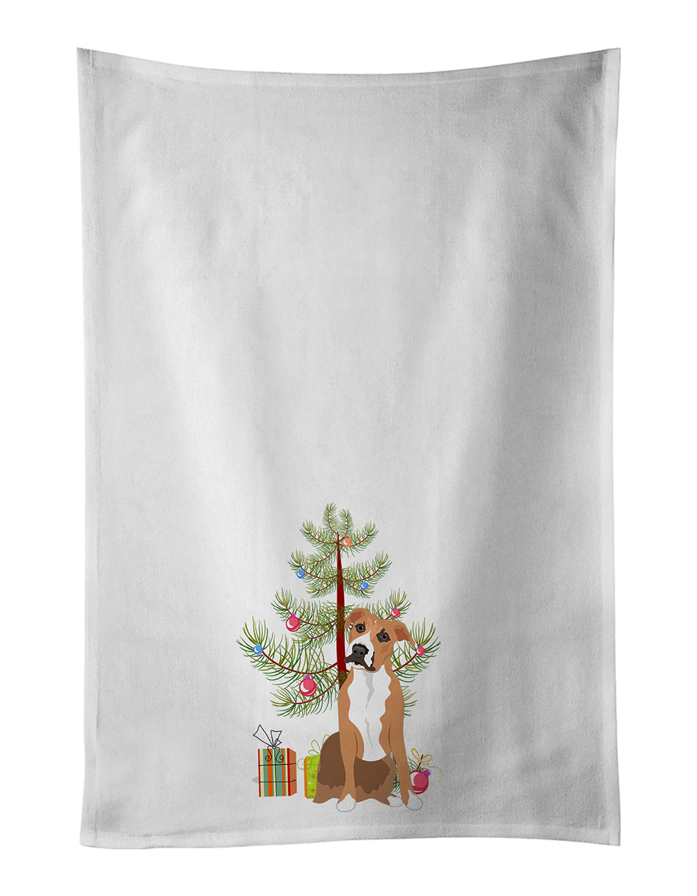 Buy this Pit Bull Fawn #3 Christmas White Kitchen Towel Set of 2