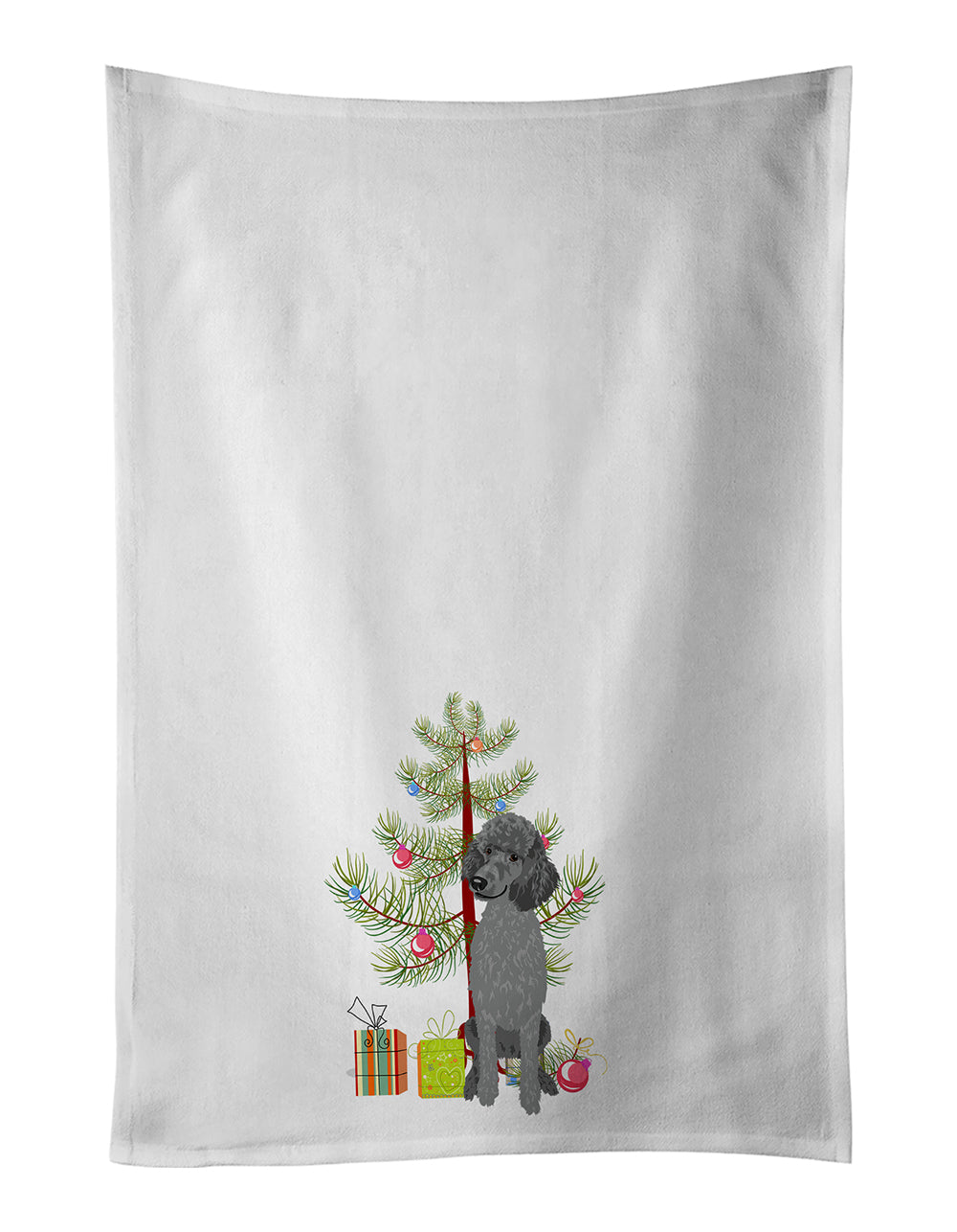 Buy this Poodle Standard Gray Christmas White Kitchen Towel Set of 2