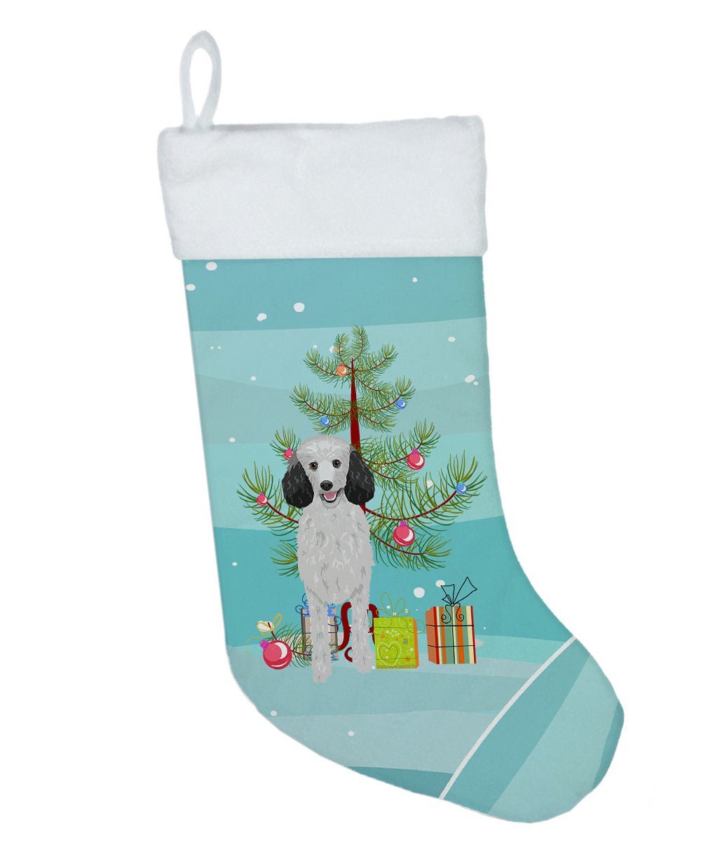 Poodle Standard Silver Christmas Christmas Stocking  the-store.com.