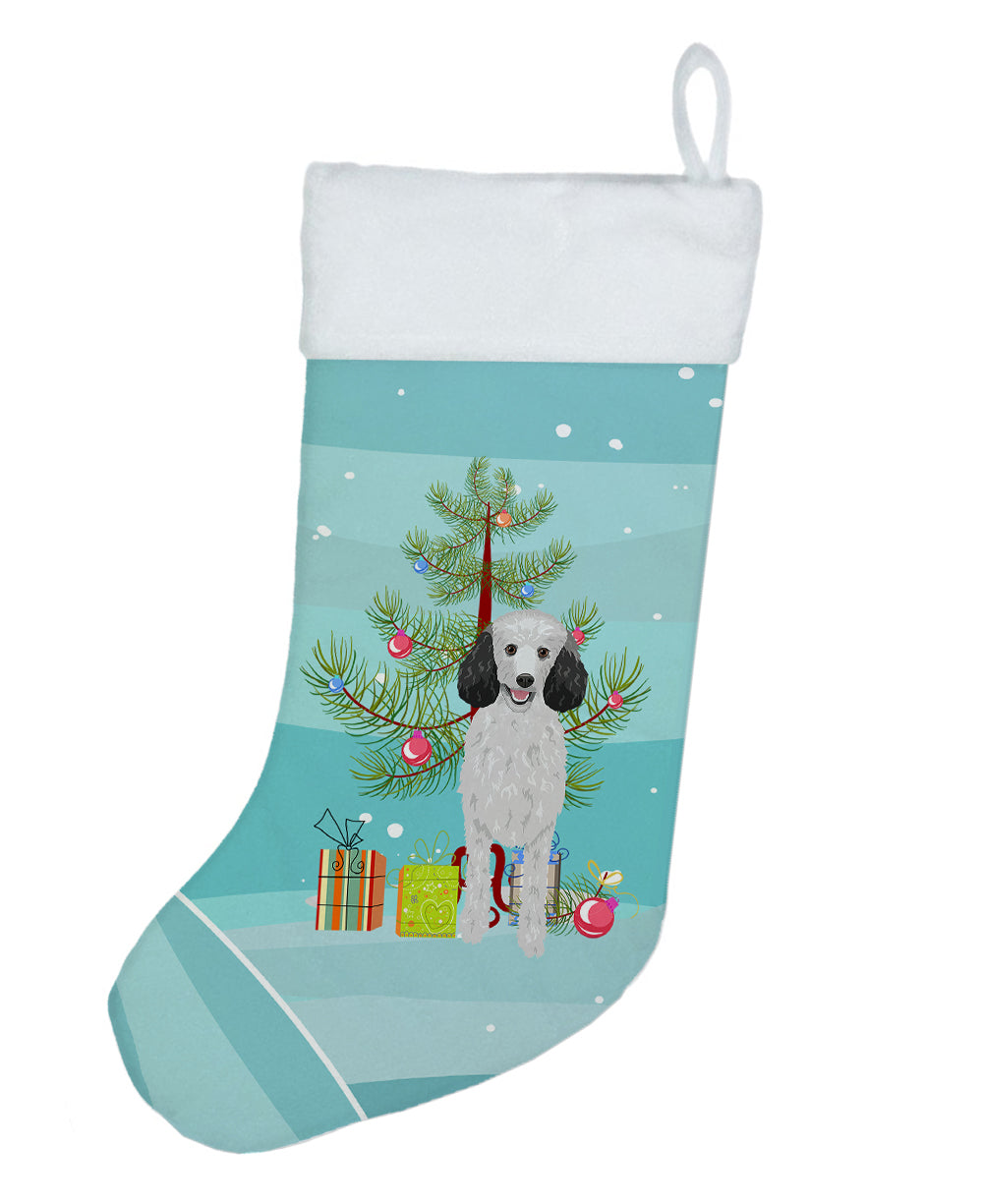 Poodle Standard Silver Christmas Christmas Stocking  the-store.com.
