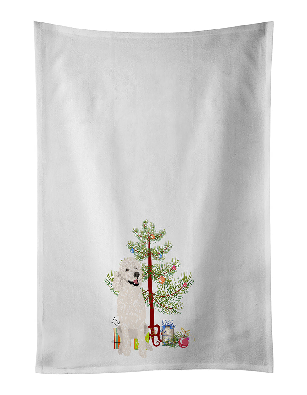 Buy this Poodle Standard White Christmas White Kitchen Towel Set of 2
