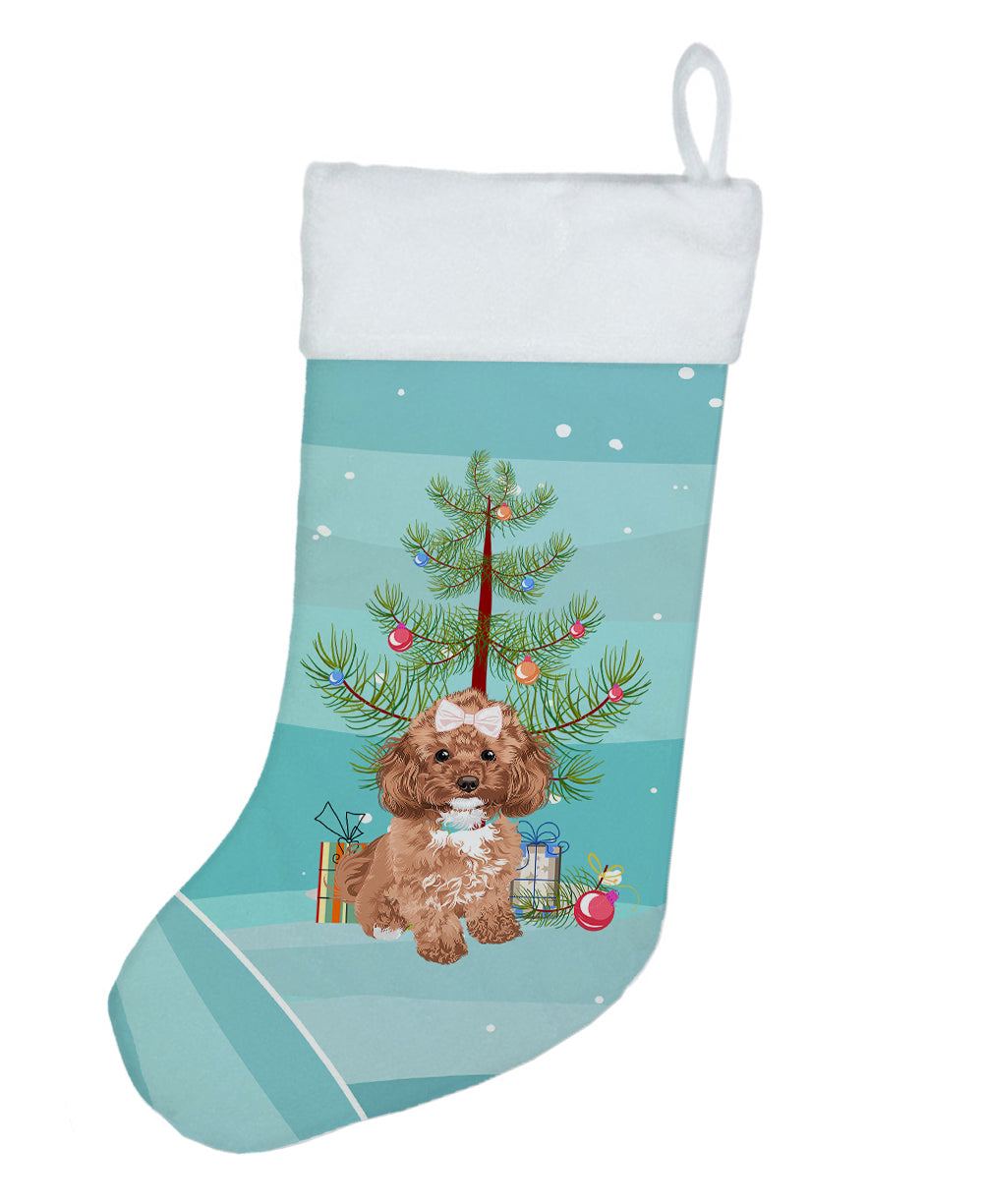 Poodle Toy Red Christmas Christmas Stocking