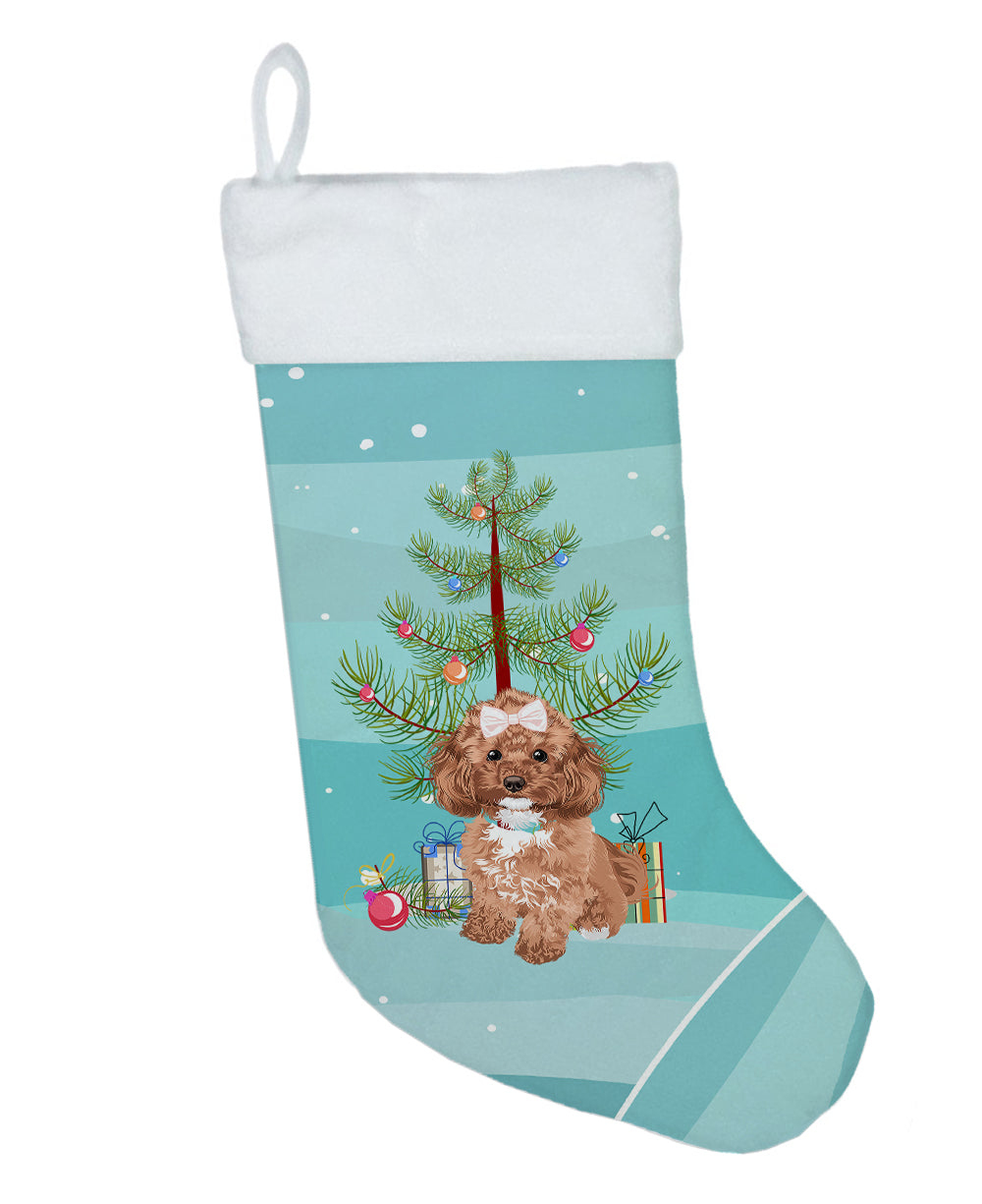 Poodle Toy Red Christmas Christmas Stocking  the-store.com.