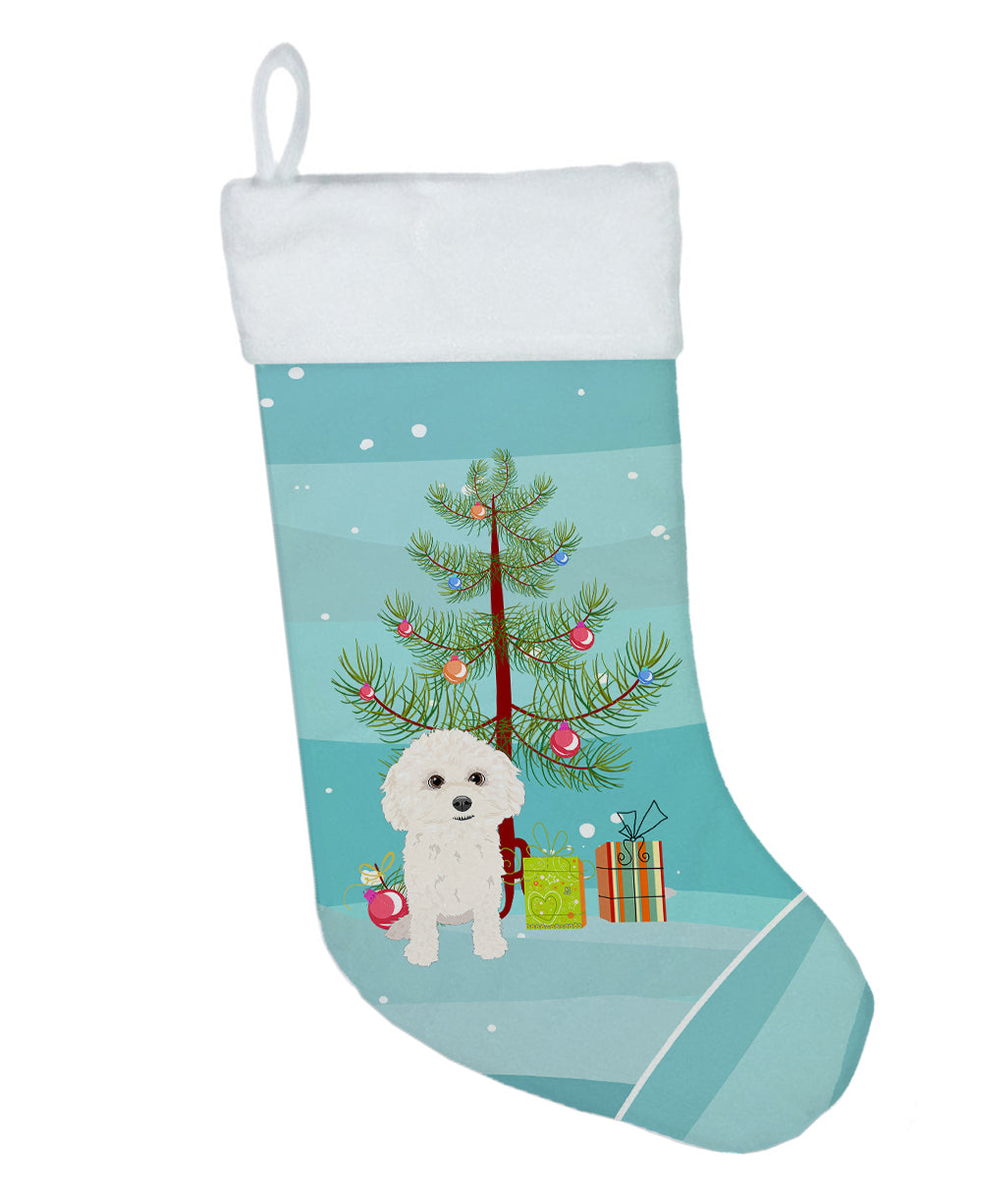 Poodle Toy White Christmas Christmas Stocking  the-store.com.