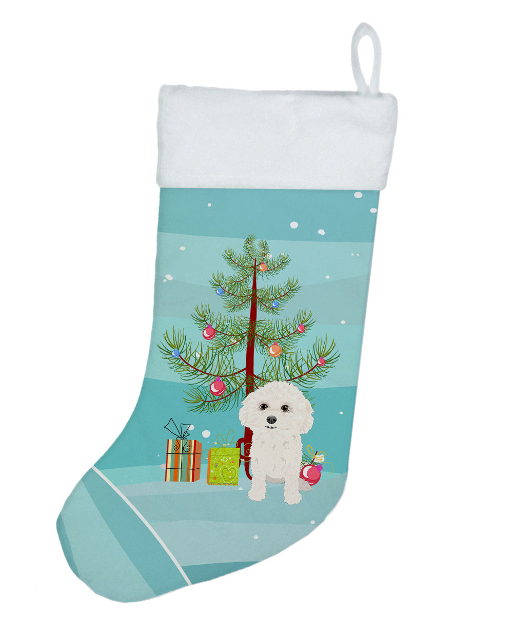 Poodle Toy White Christmas Christmas Stocking  the-store.com.