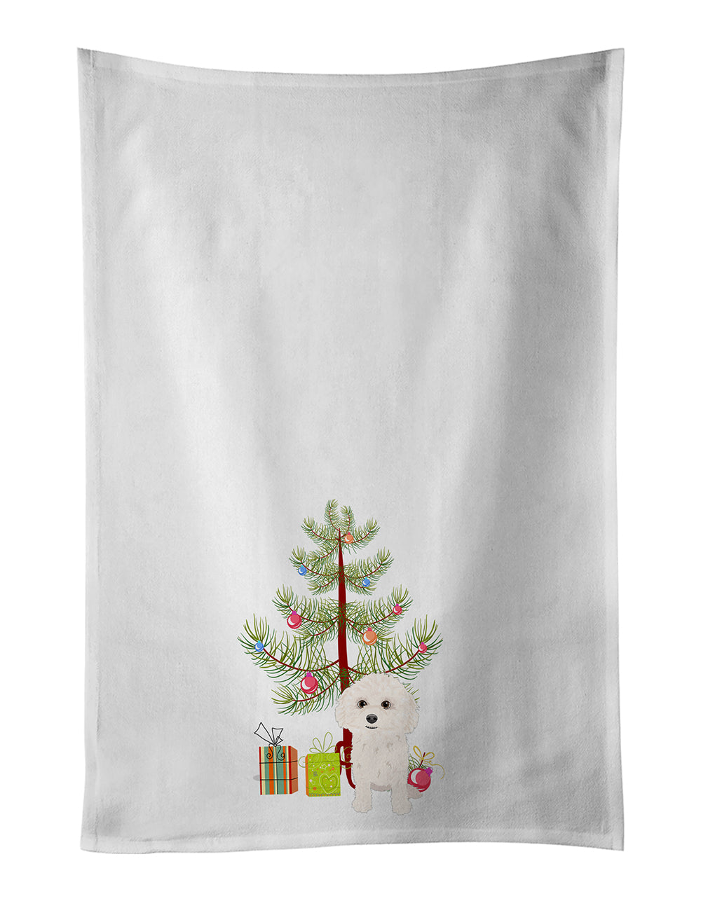 Buy this Poodle Toy White Christmas White Kitchen Towel Set of 2
