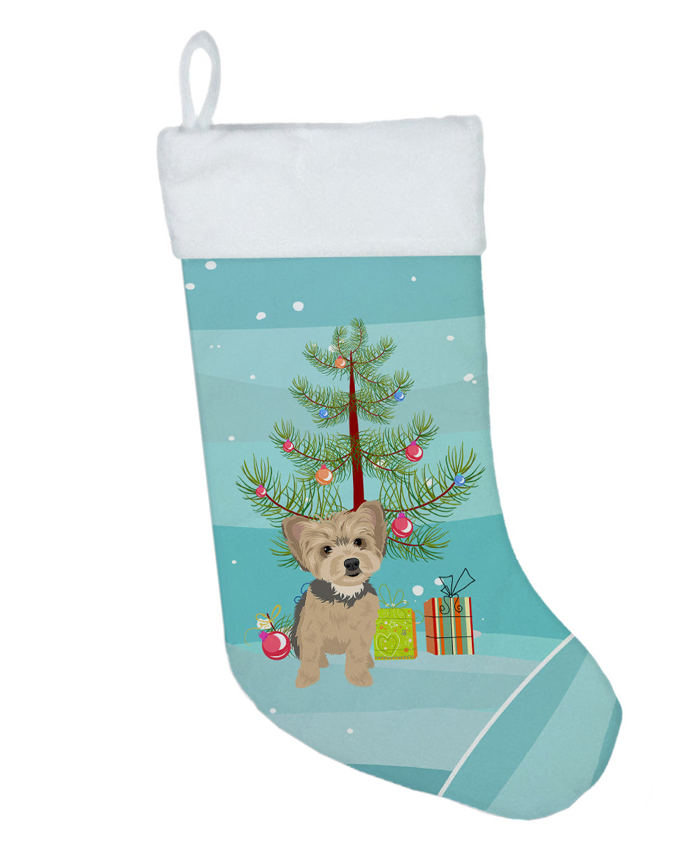Yorkie Blue and Tan Puppy Christmas Christmas Stocking  the-store.com.