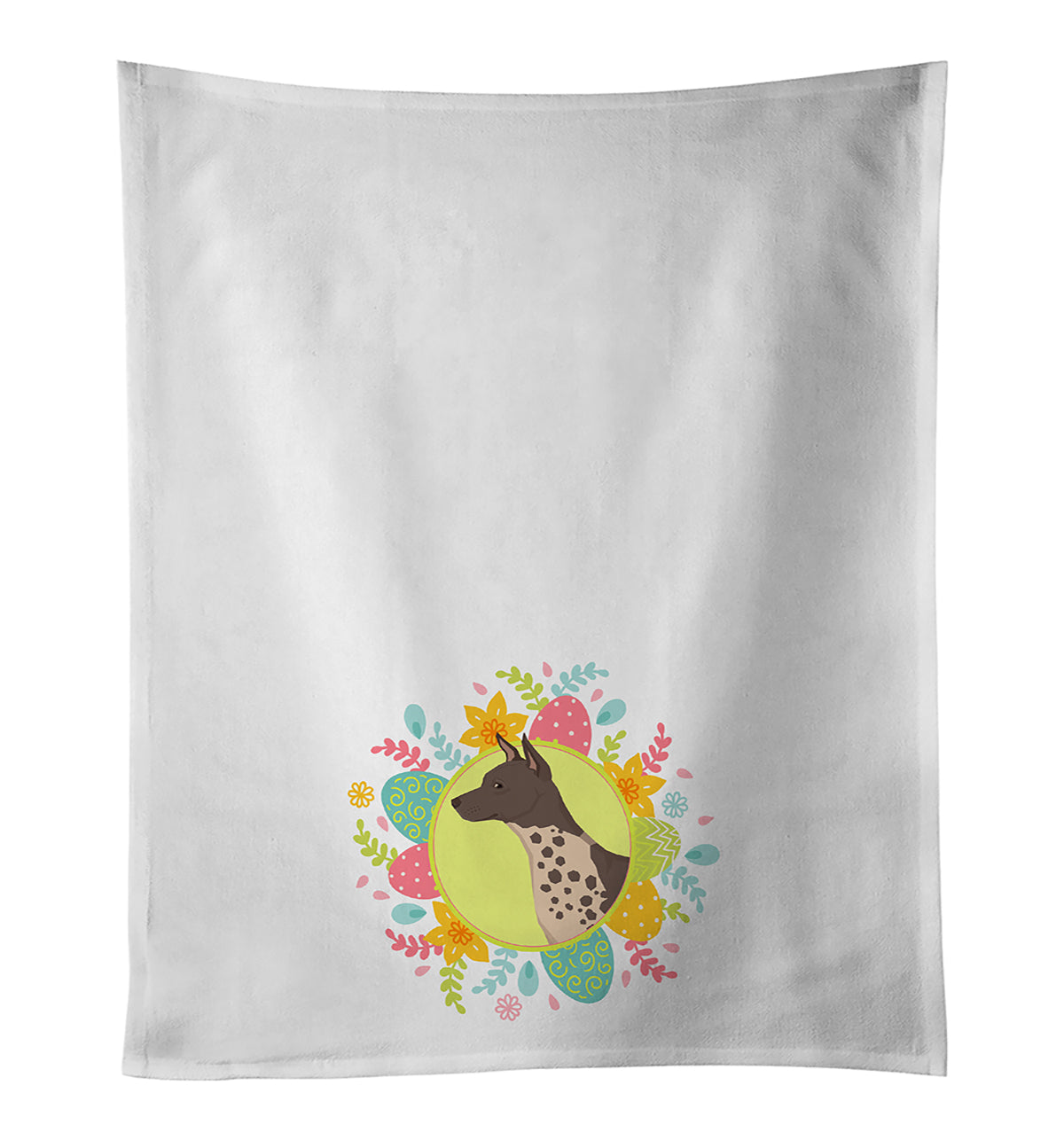 Buy this American Hairless Terrier Easter White Kitchen Towel Set of 2