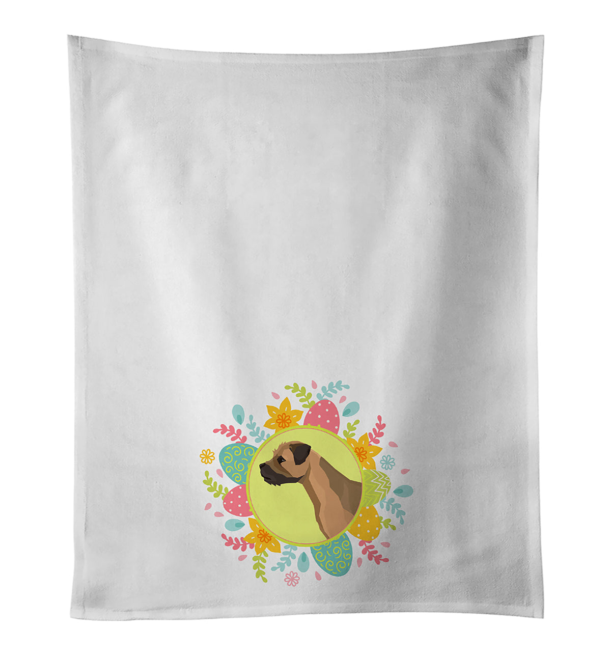 Buy this Border Terrier Easter White Kitchen Towel Set of 2
