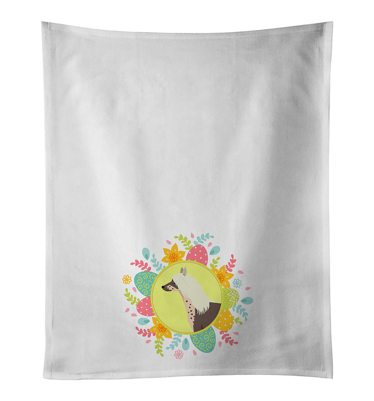 Buy this Chinese Crested Easter White Kitchen Towel Set of 2
