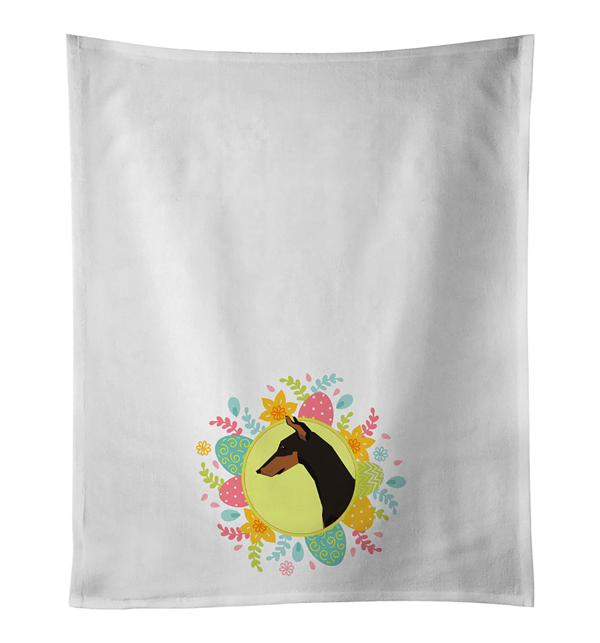 Buy this Doberman Pinscher Easter White Kitchen Towel Set of 2