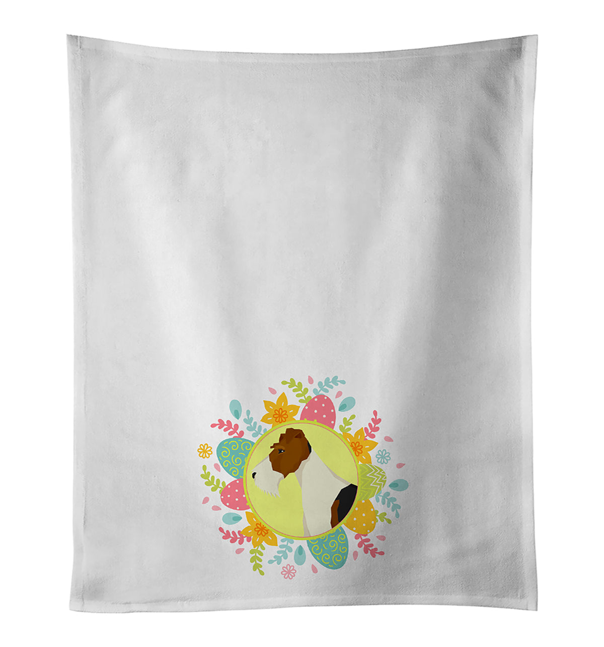 Buy this Fox Terrier Easter White Kitchen Towel Set of 2