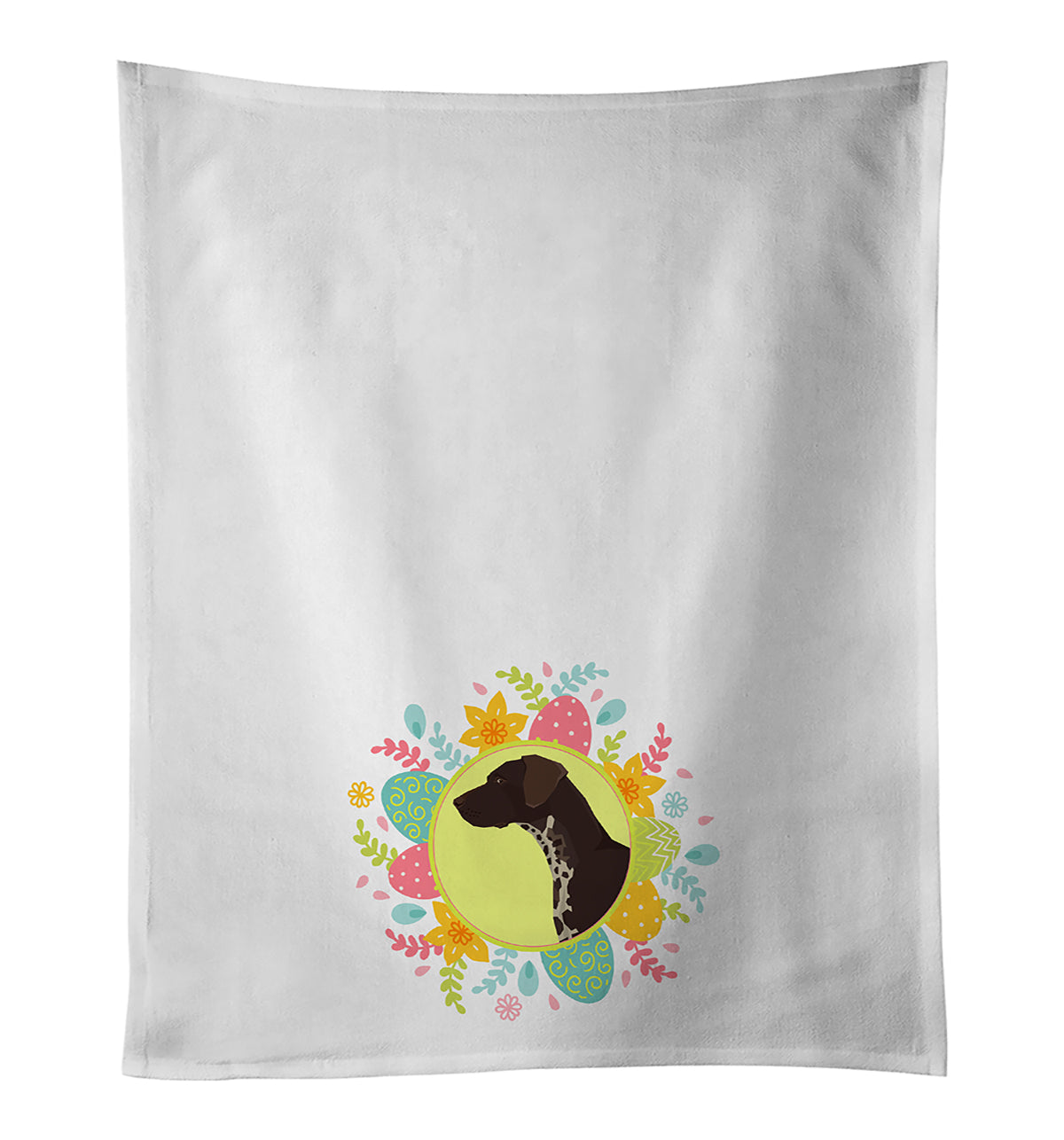Buy this German Shorthaired Pointer Easter White Kitchen Towel Set of 2