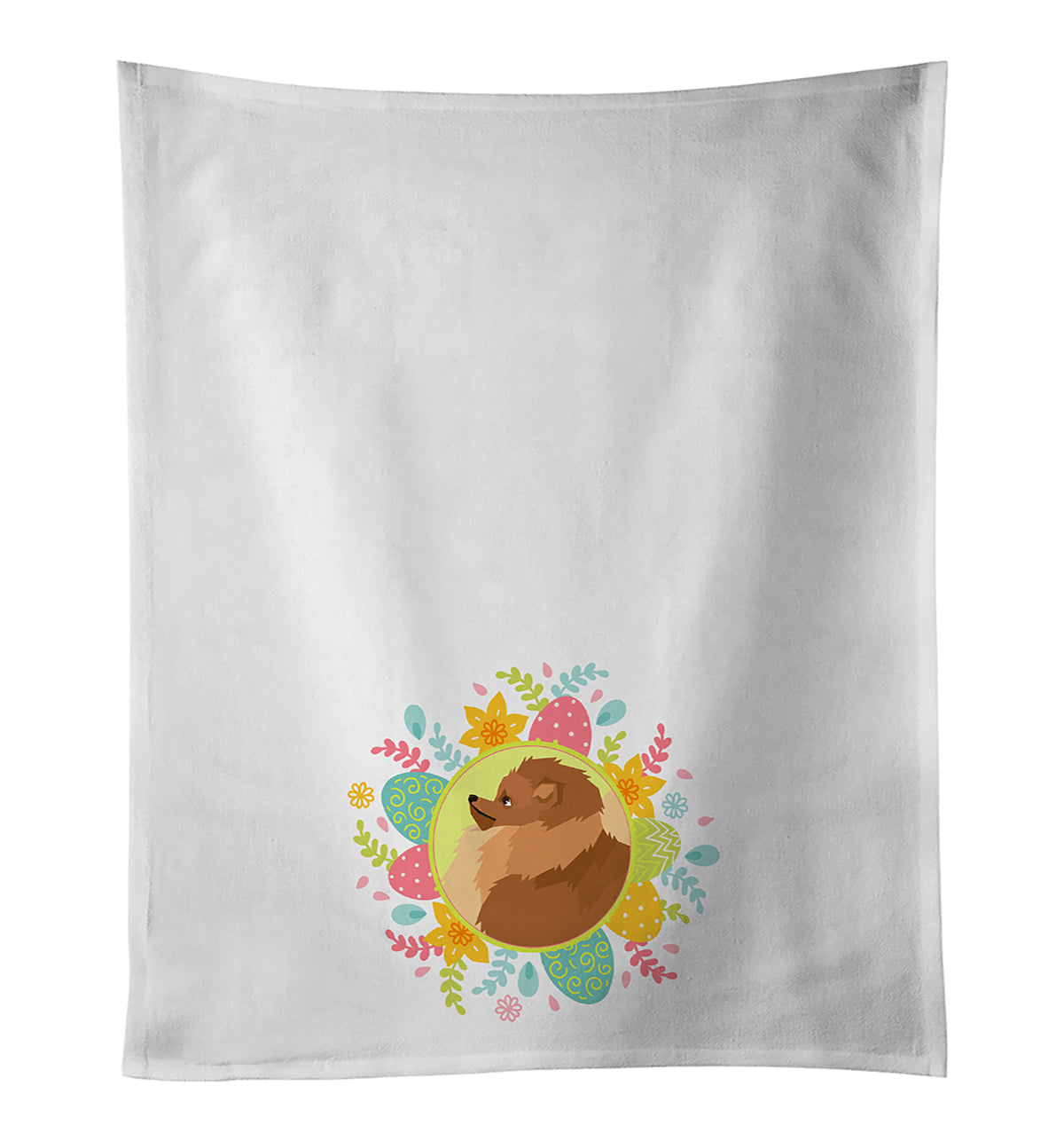 Buy this Pomeranian Easter White Kitchen Towel Set of 2